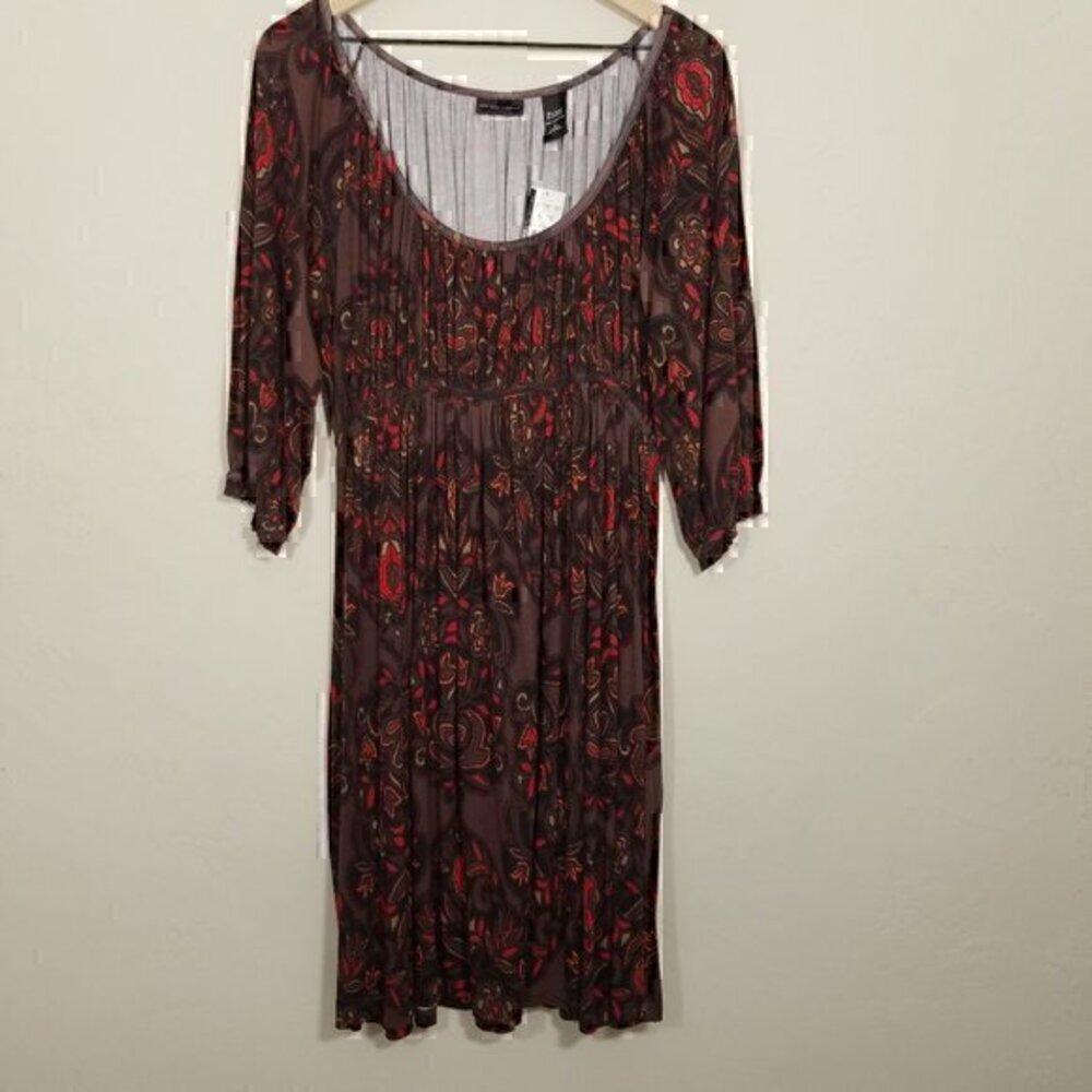 NWT INC International Concepts Dress Super Stretch Brown Size L